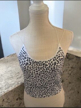 No Boundaries White and Black Leopard Print Cami